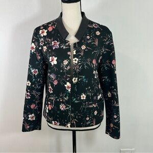 Zara Black and Pink Floral Blazer